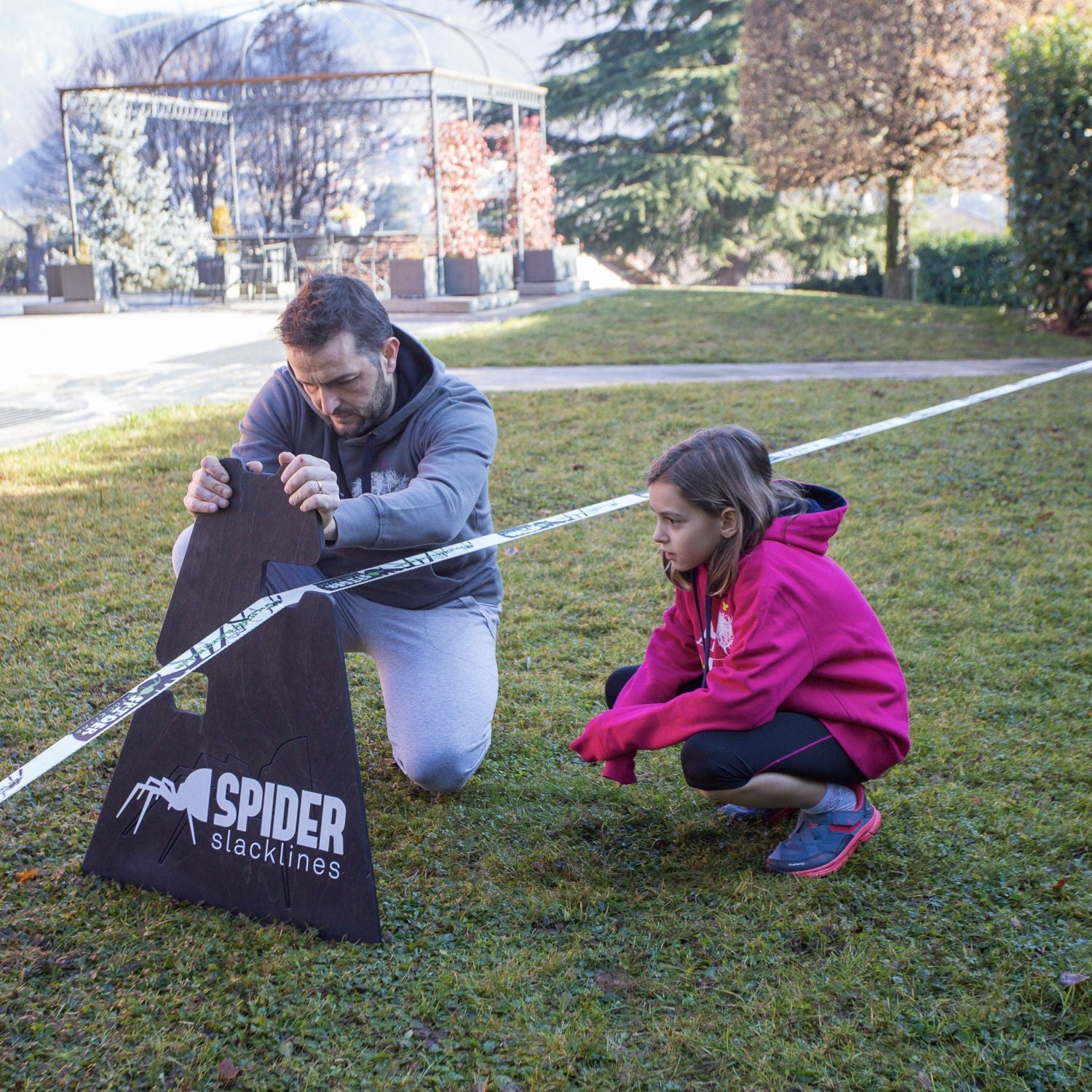 cavalletto tre altezze per slackline