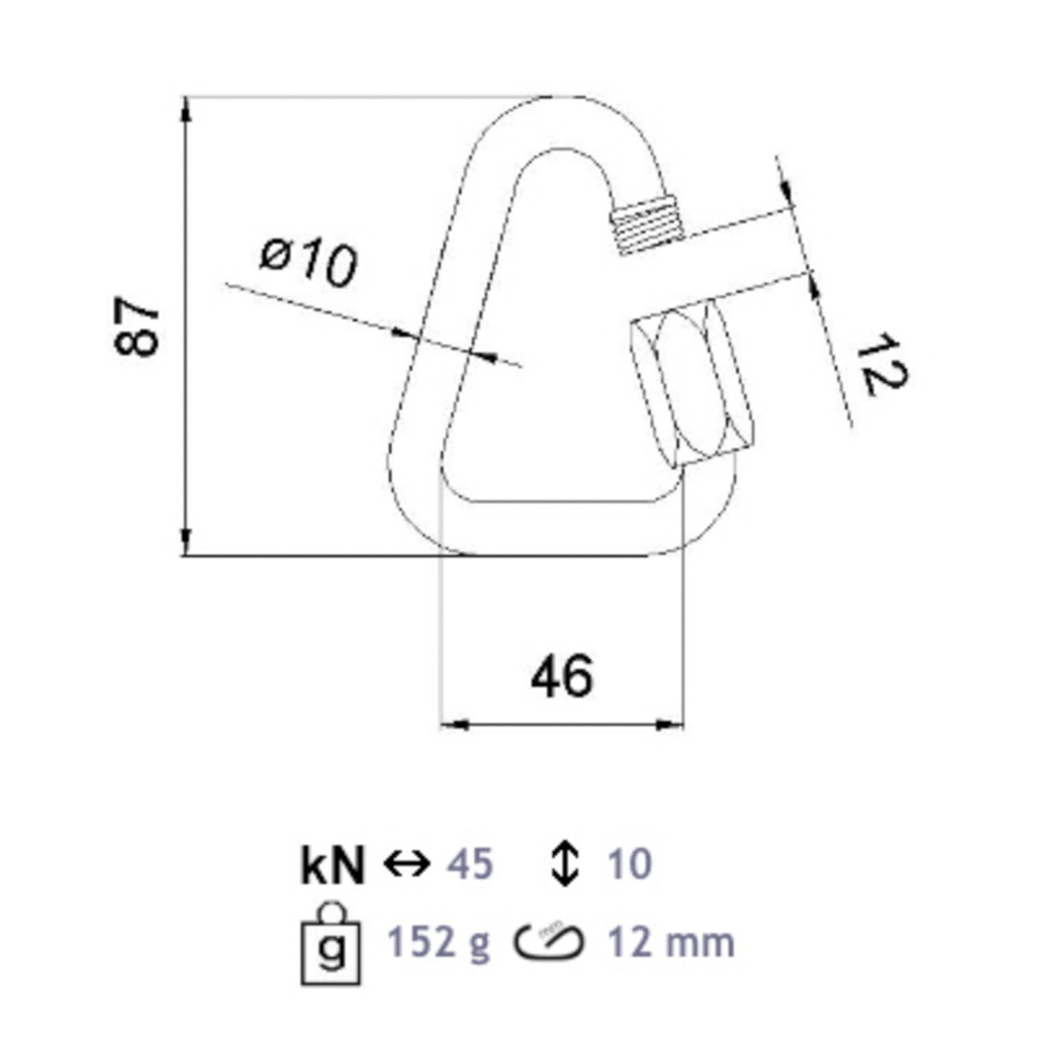 Maglia rapida delta acciaio zincato