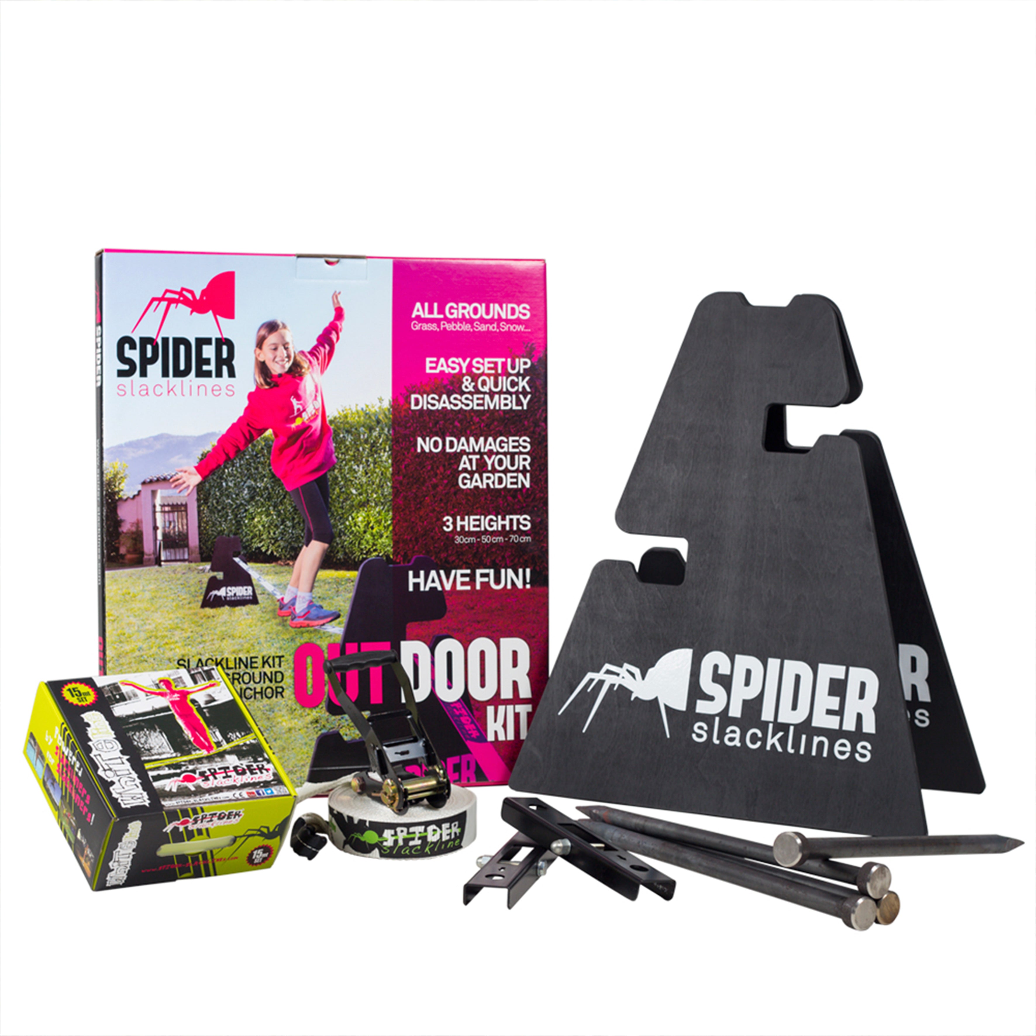SLACKLINE OUTDOOR KIT WHITE LINE 15